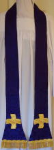 Reversible White-Purple Stole